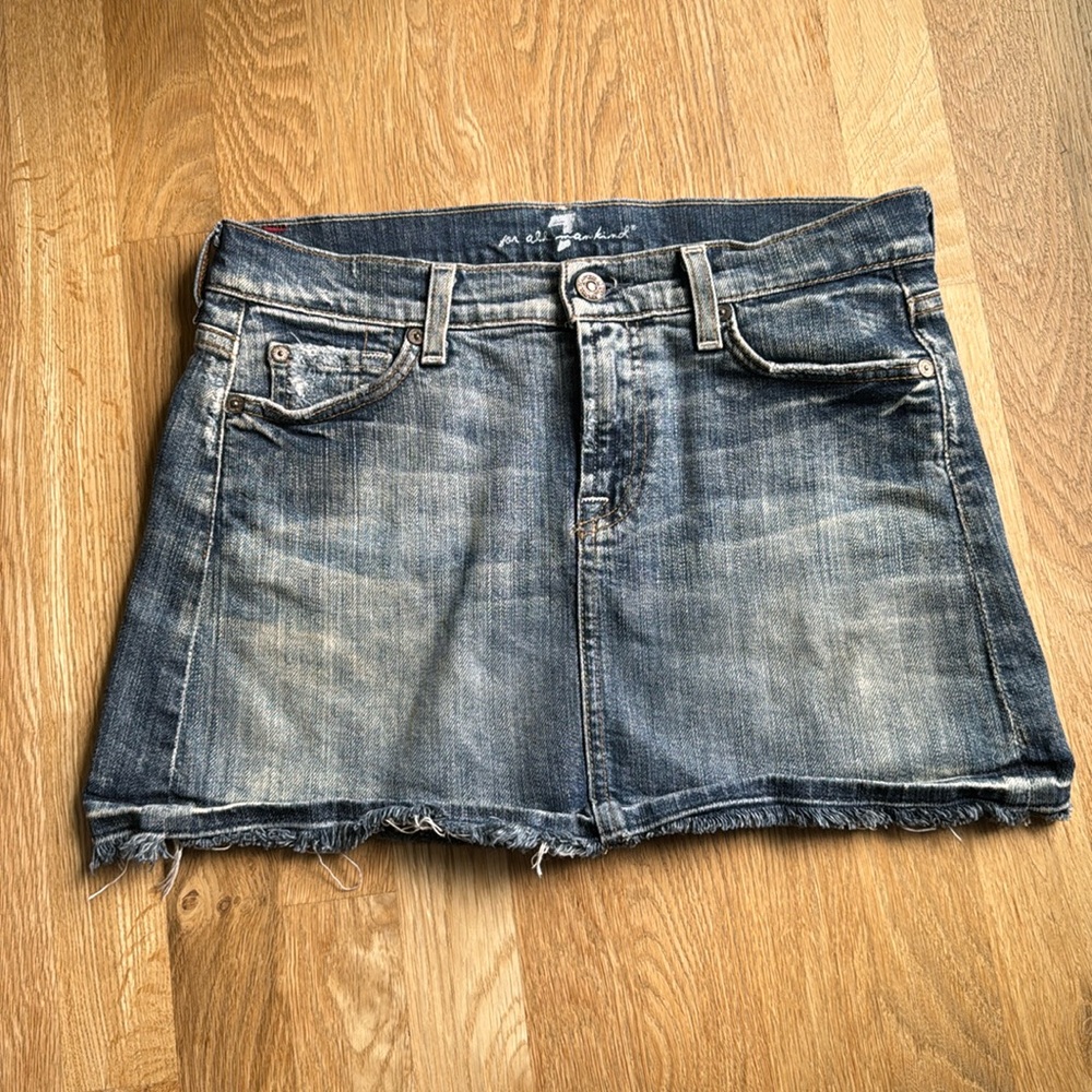7 for all mankind jeans mini skirt, size 27.